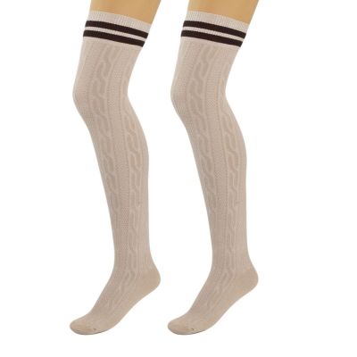 Thigh High Knitted Socks for Women 1 Pair Warm Stocking Over Knee Boot Socks